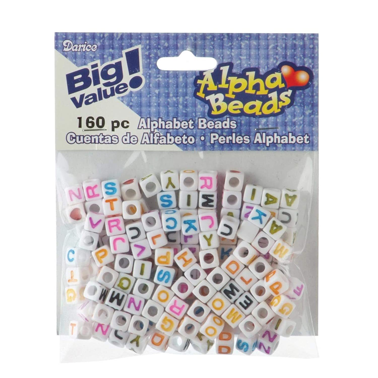 Primary image for Darice Alphabet Beads Cube White With Colored Letters 6Mm (3-Pack) 1935-