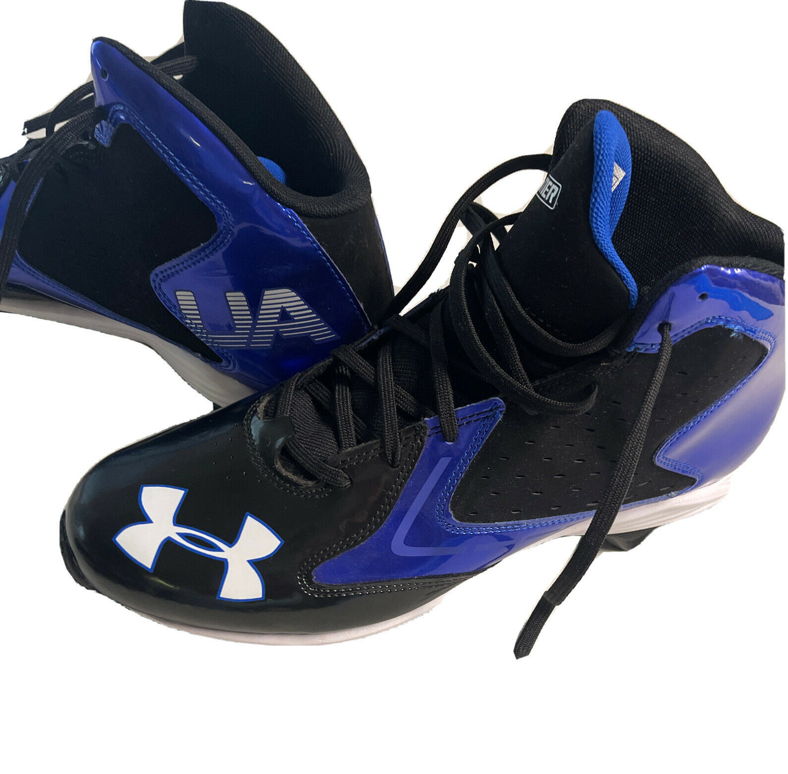 Under Armour Hammer Football Cleats Shoes Blue Black Size 11.5 New! - $29.64