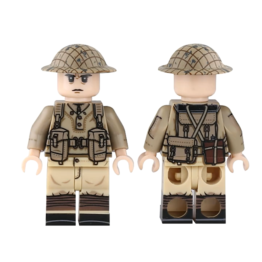 4pcs WW2 British Army UK Infantry Soldiers Minifigures Weapons and ...