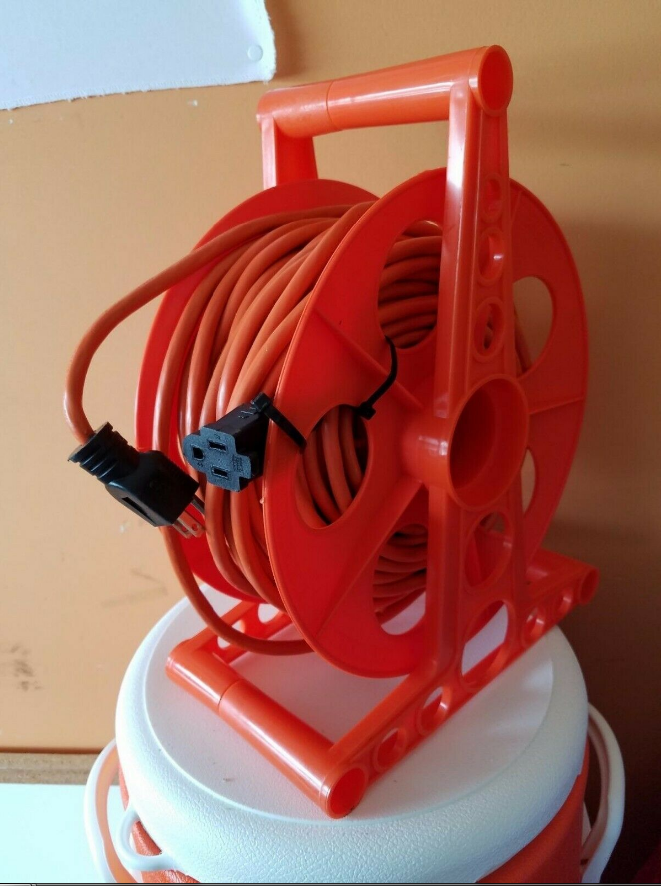 Extension Cord Reel Wheel Portable Roll Up Heavy Duty Storage With