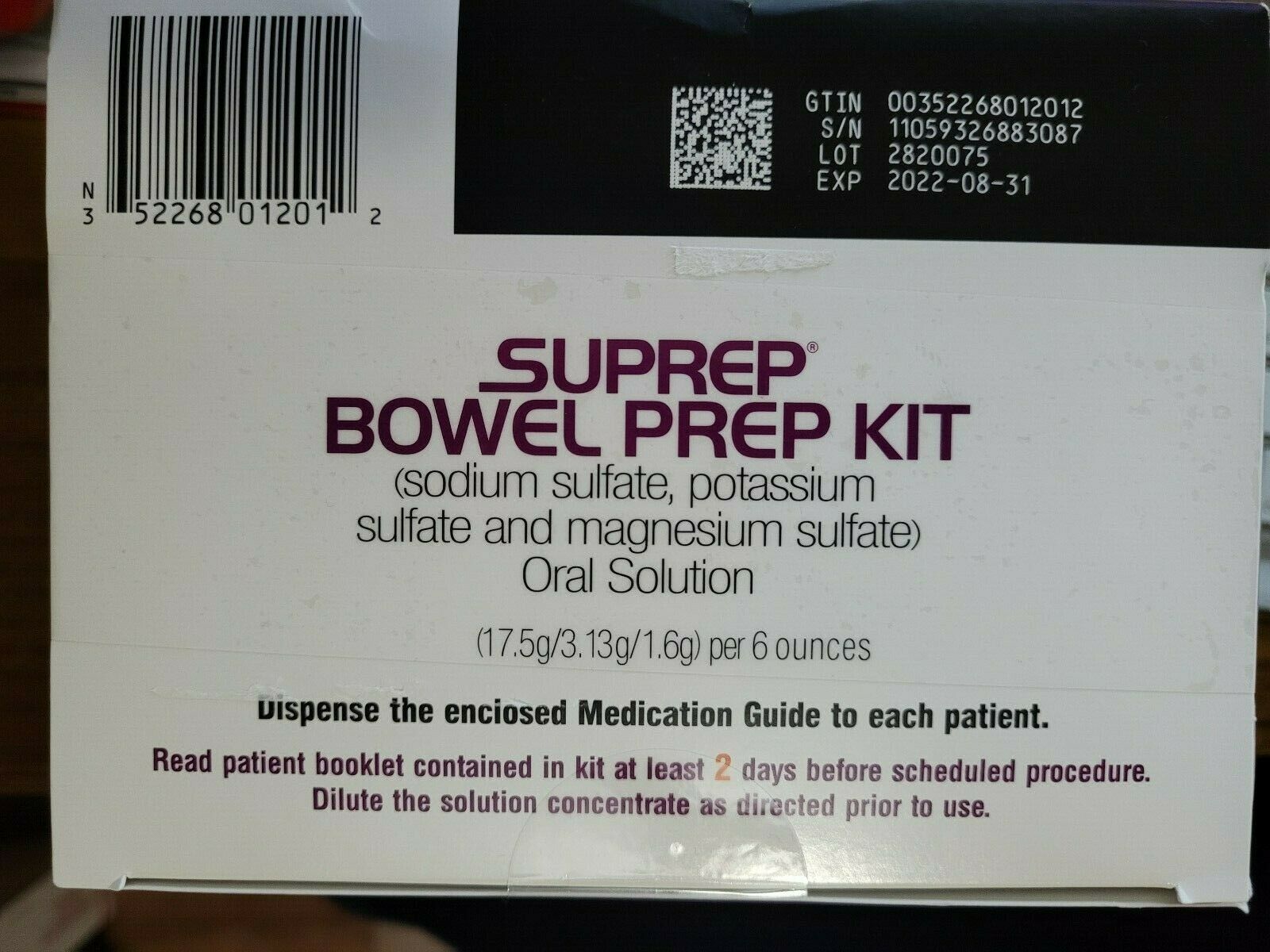 Bowel Prep Kit for Colonscopy New Sealed Digestion & Nausea