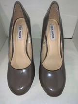 Steve Madden Taupe Patent Leather Wedges Womens P-Elli Platform Heels Sz... - $18.69