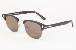 Tom Ford LAURENT 623 02J Matte Black Gold / Brown Sunglasses TF623-02J 51mm - $217.55