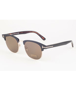 Tom Ford LAURENT 623 02J Matte Black Gold / Brown Sunglasses TF623-02J 51mm - $224.42