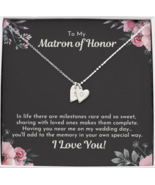 Matron of Honor Necklace, Personalized Heart Charm Necklace, Bridal Part... - $44.95+