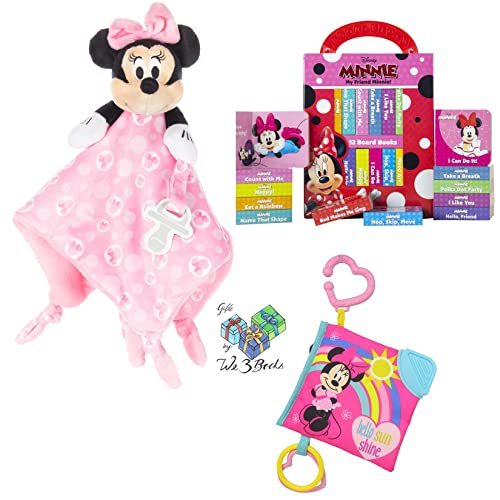 Primary image for Disney Baby Minnie Mouse Set: Plush Stuffed Animal Blanket - On The Go Soft Book