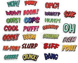 FNGEEN Stickers Pack Superhero Sounds Sayings Word Cutouts Stickers Lapt... - $17.87