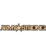 Petticoat Parlor Scrapbooking Laser Cut Title, Army Strong, Dark Brown - $5.99