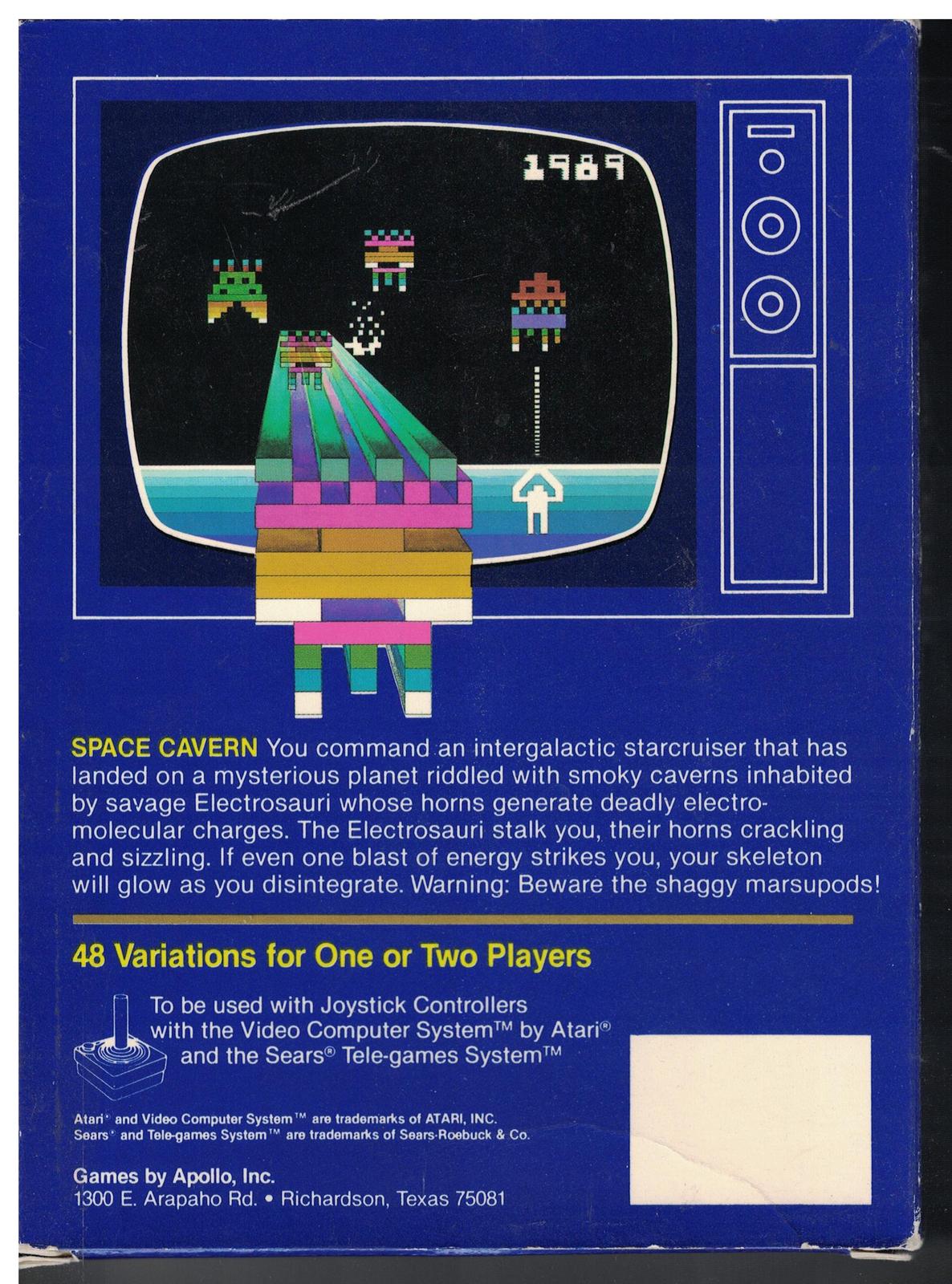 Space Cavern Atari 2600 Video Game in original box with manual archade ...