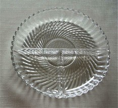Vintage  3-PART RELISH DISH #5330 Clear by LIBBEY GLASS 7&quot; Pressed/Pat G... - $9.69