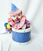 San Francisco Music Box Company 1989 Clown In A Drum Moves - $16.66