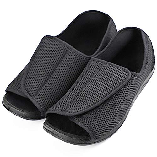 Men's Diabetic Footwear Extra Wide Slippers Adjustable Orthopedic Shoes ...
