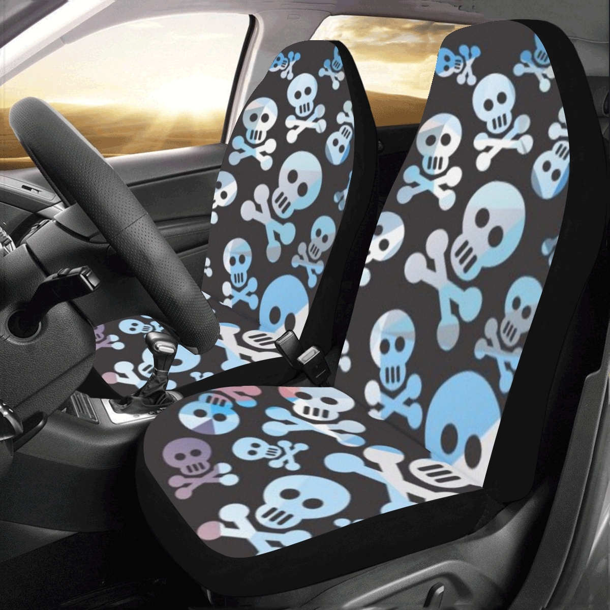 Dangerous Skull Scary Various Fear Universal Fit Auto Drive Car Seat