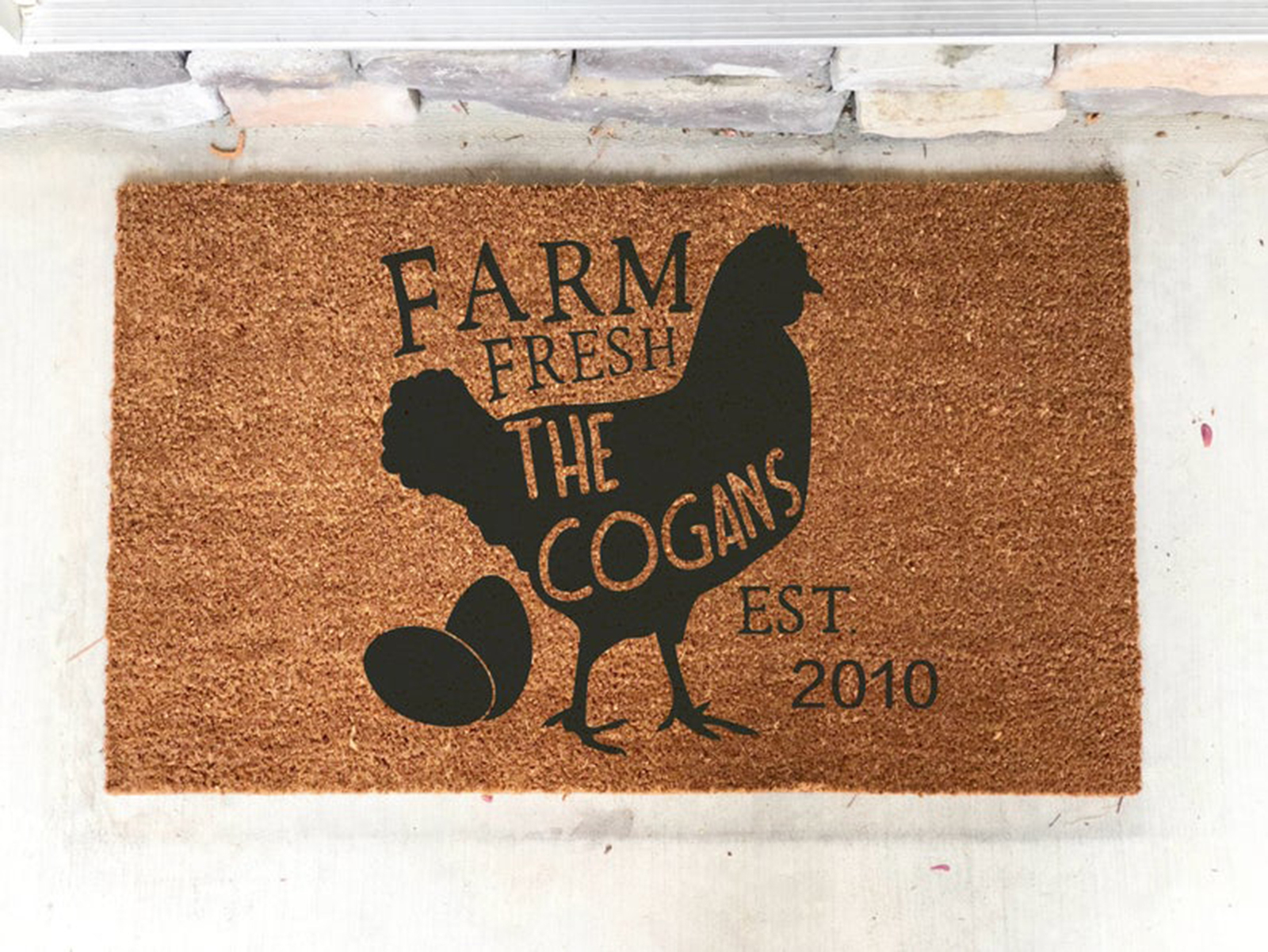 Farm Fresh Chicken Doormat, Funny Animal Door Mat, Farmhouse