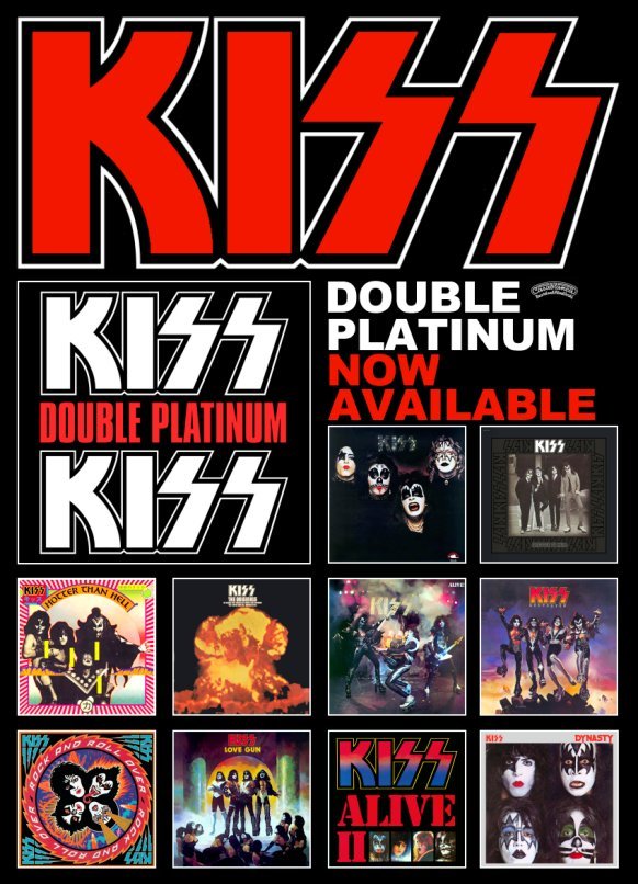 KISS Band Double Platinum Promo Poster Stand-Up Display - Album Rock ...