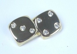 Liz Claiborne Lucky Seven Gold Tone Dice Brooch  Lucky Pin Signed - $14.86