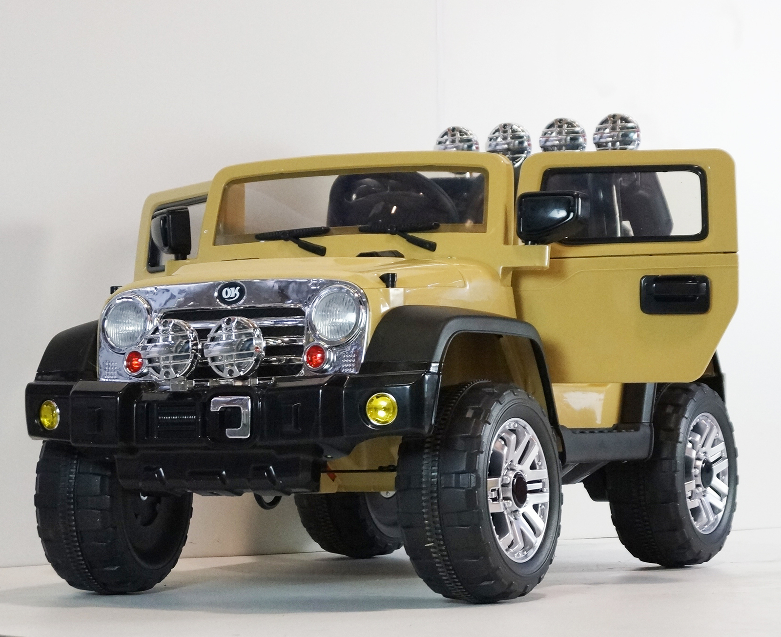 Limited Edition Jeep Wrangler Style 12v Kids Ride on Car with RC, Doors, Lights 1970Now