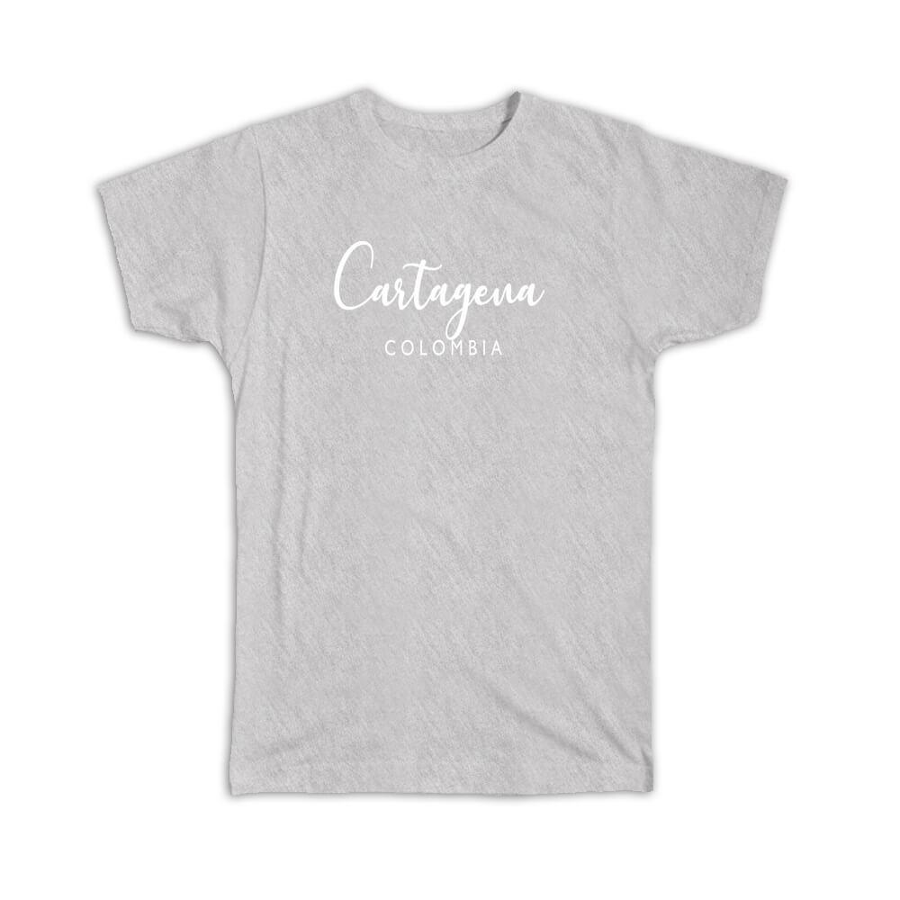 Cartagena T T Shirt Cursive Typography Colombia Tropical Beach