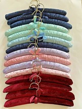 Colored Satin Velvet Padded Hangers Clothes Hangers Metal Hook Set of 15 - $11.99