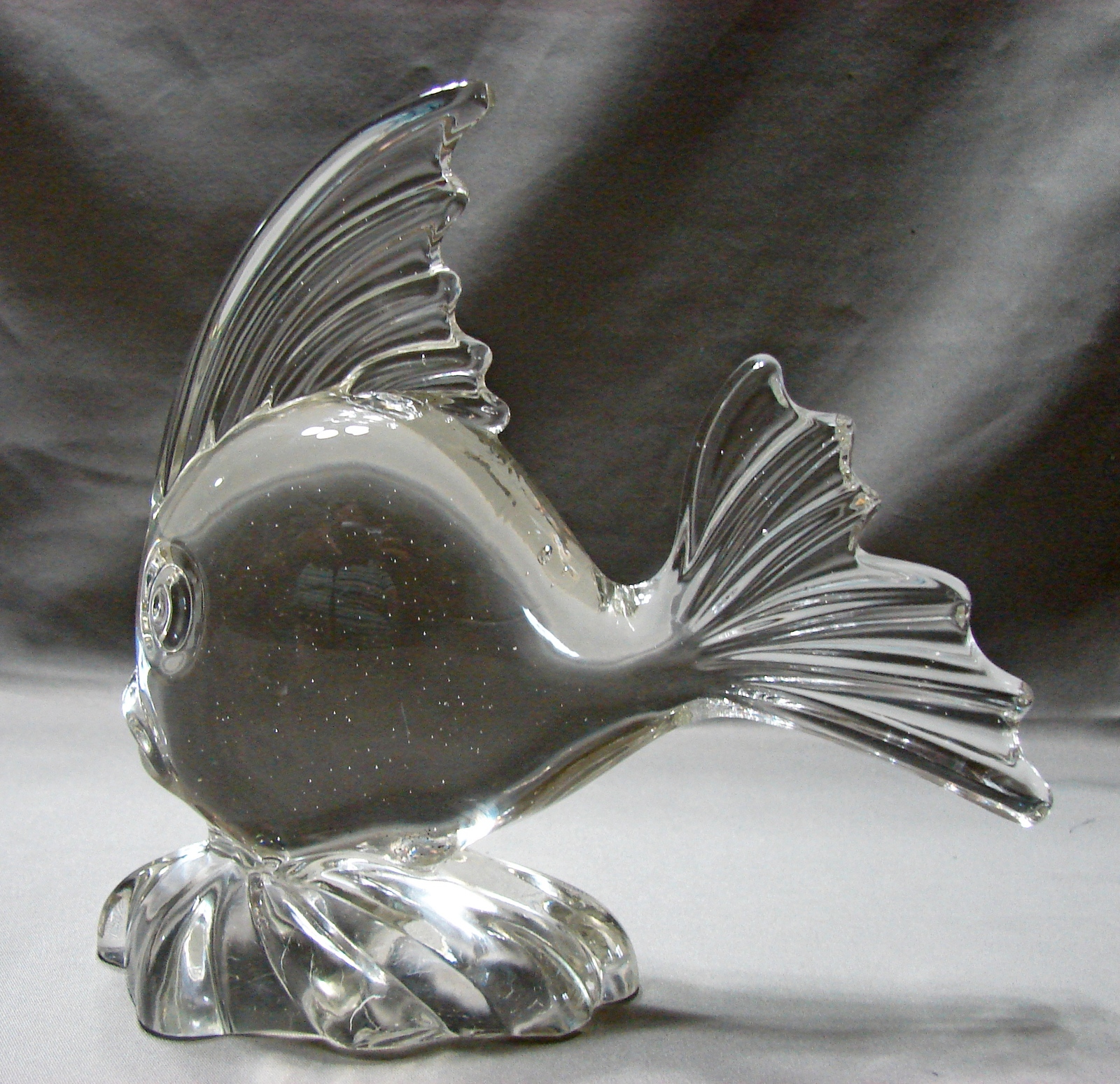 New Martinsville Viking ANGEL FISH Clear Crystal Glass Angelfish ...