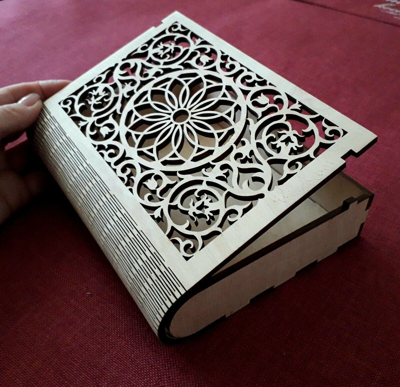 Original gift Openwork book Box, Wooden box for book, Wedding Gift