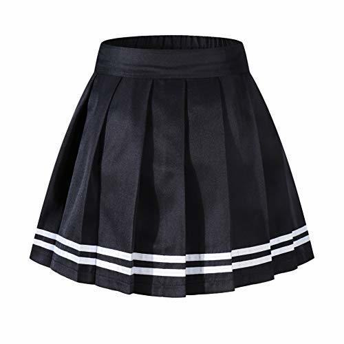 Beautifulfashionlife Girl's Flared Casual Mini Skater Skirt Elastic Shorts Black