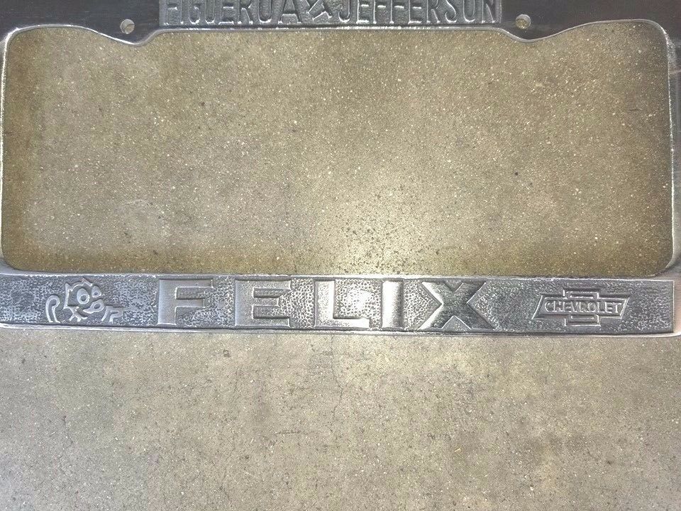 FELIX CHEVROLET LICENSE PLATE FRAME SINGLE VINTAGE STYLE License