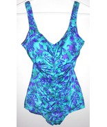 MAXINE OF HOLLYWOOD Bathing Suit 32&quot; Bust SMALL MEDIUM Floral One-Piece ... - $34.64
