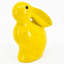 Hand Carved Kisii Soapstone Yellow Easter Bunny Rabbit Figurine Made in Kenya image 2
