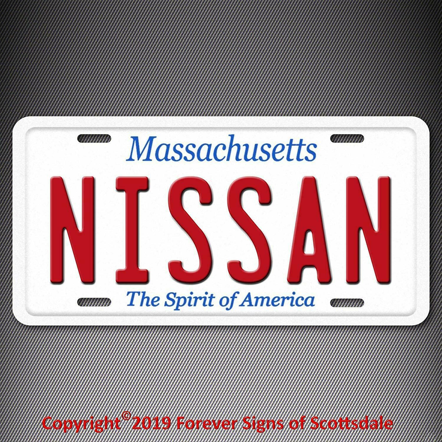 Nissan Massachusetts State Aluminum Vanity License Plate Tag Other