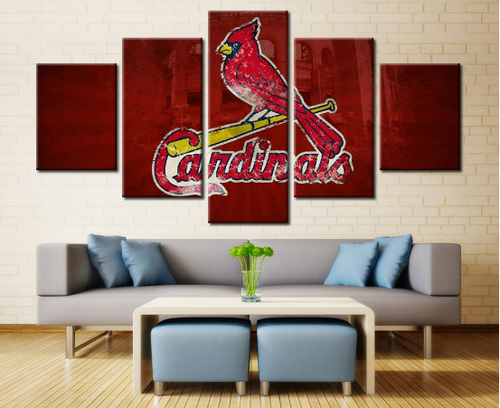 Framed 5 Piece St. Louis Cardinals Logo Baseball Canvas ...