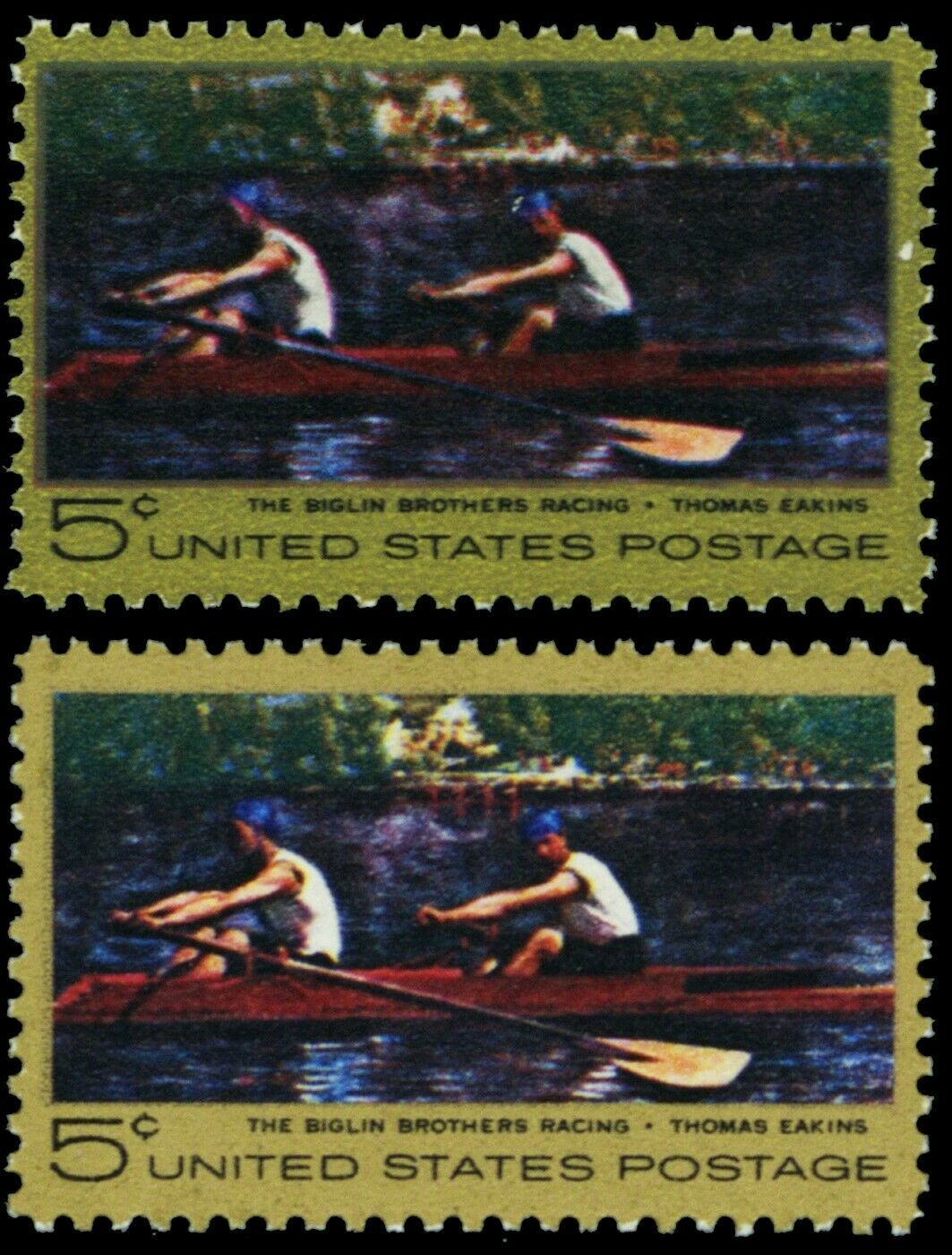 Primary image for 1335, MNH 99% of Gold Color Missing Error With Normal Stamp - Stuart Katz