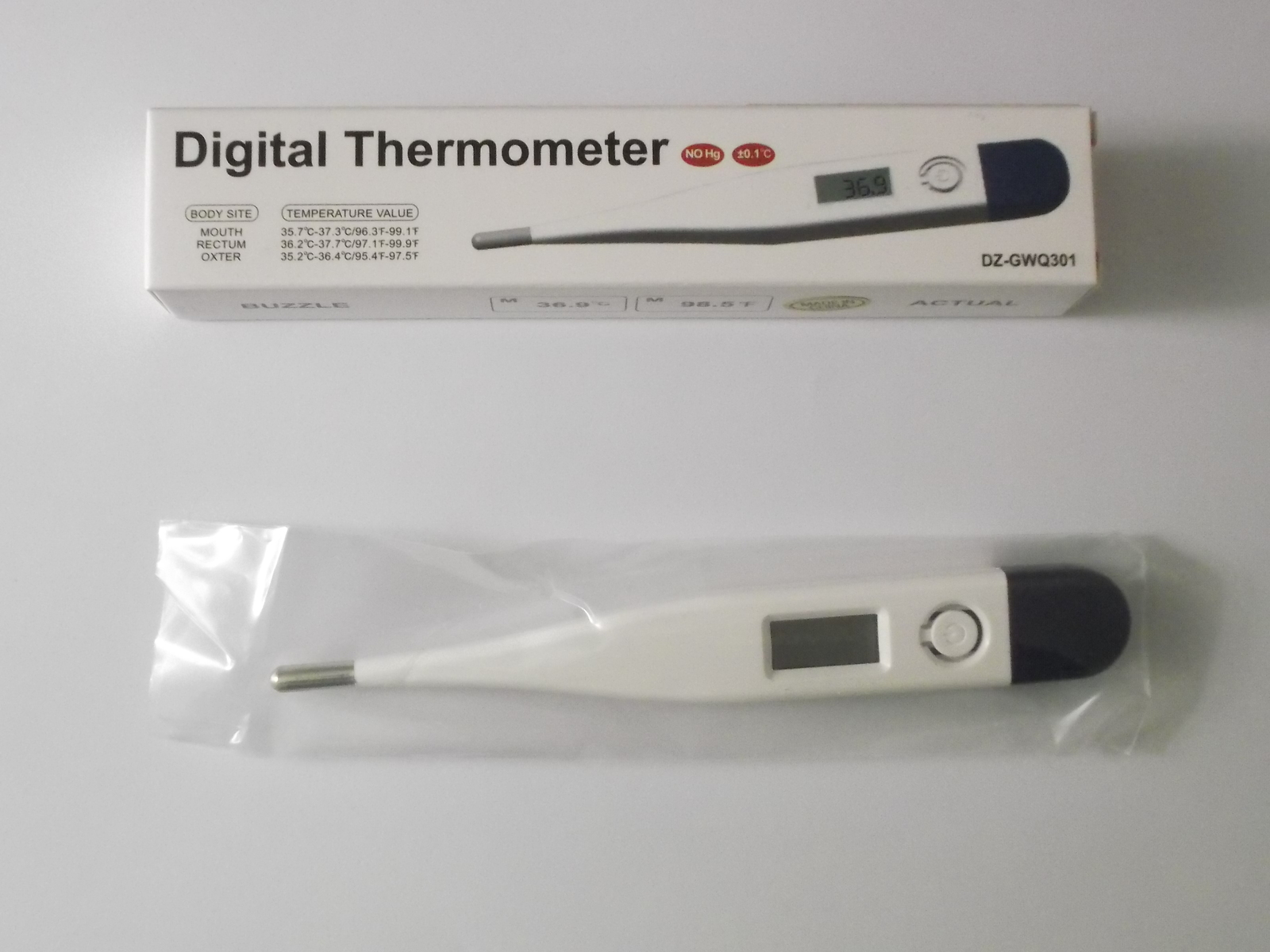 Primary image for Digital LCD Thermometer For Adult, Kids, Electronic, 60 Second, Rigid (Bagged)