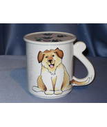 Dog Mug with Cover Coaster &quot;Be Happy&quot;. - $16.00