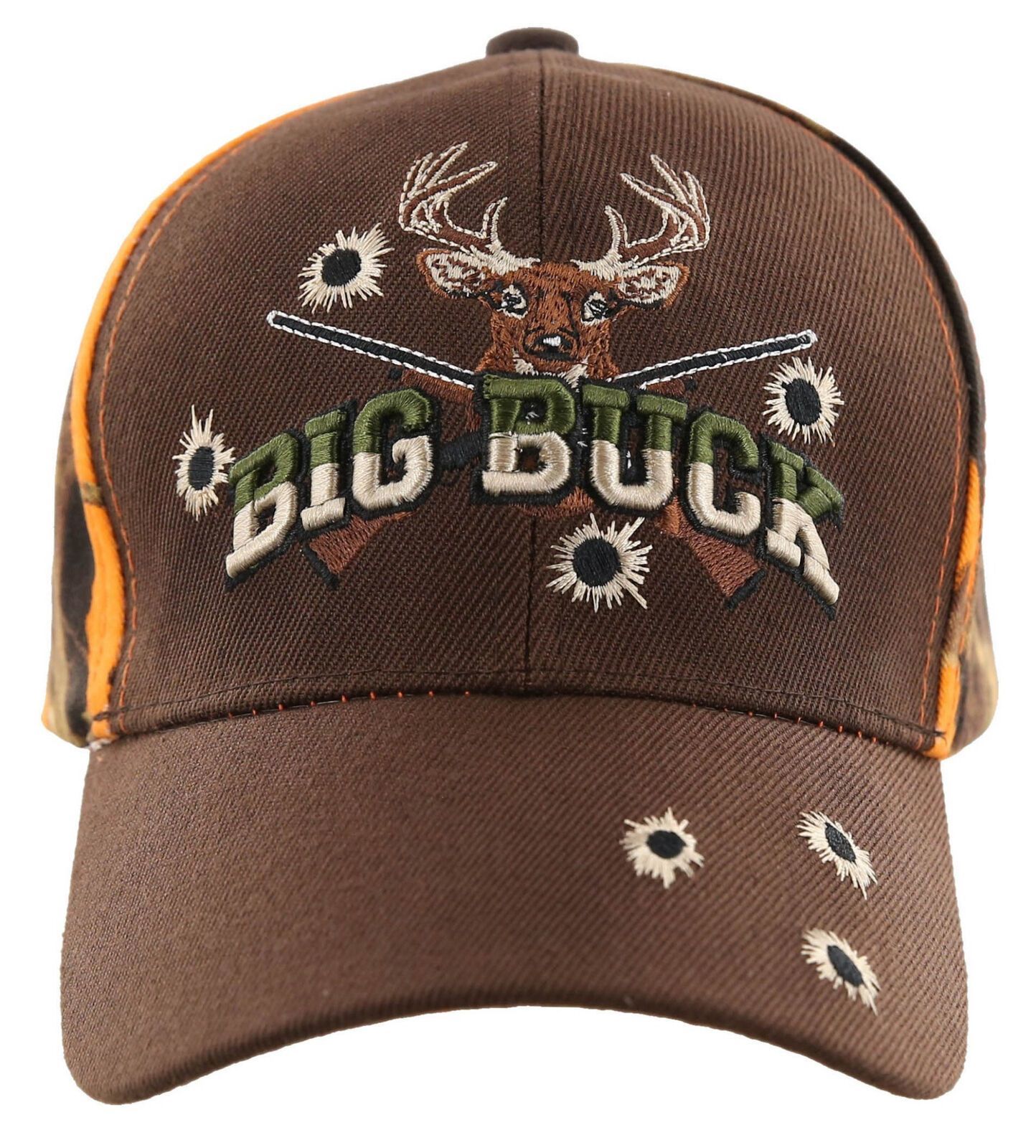 NEW! BIG BUCK HUNTER HUNT DEER BUCK OUTDOOR SPORTS CAP HAT BROWN ORANGE