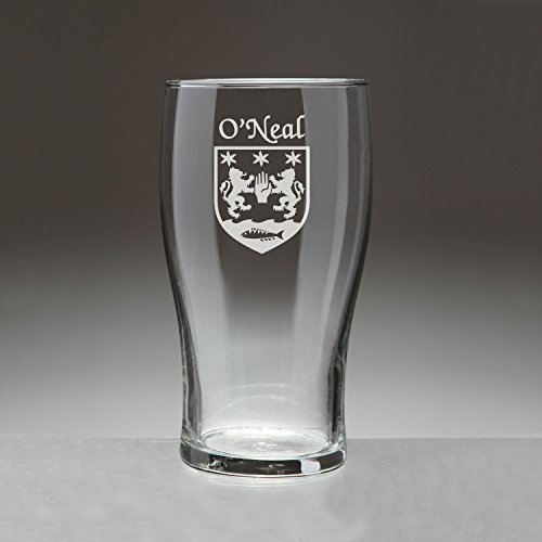 O'Neal Irish Coat of Arms Tavern Glasses - Set of 4 (Sand Etched)