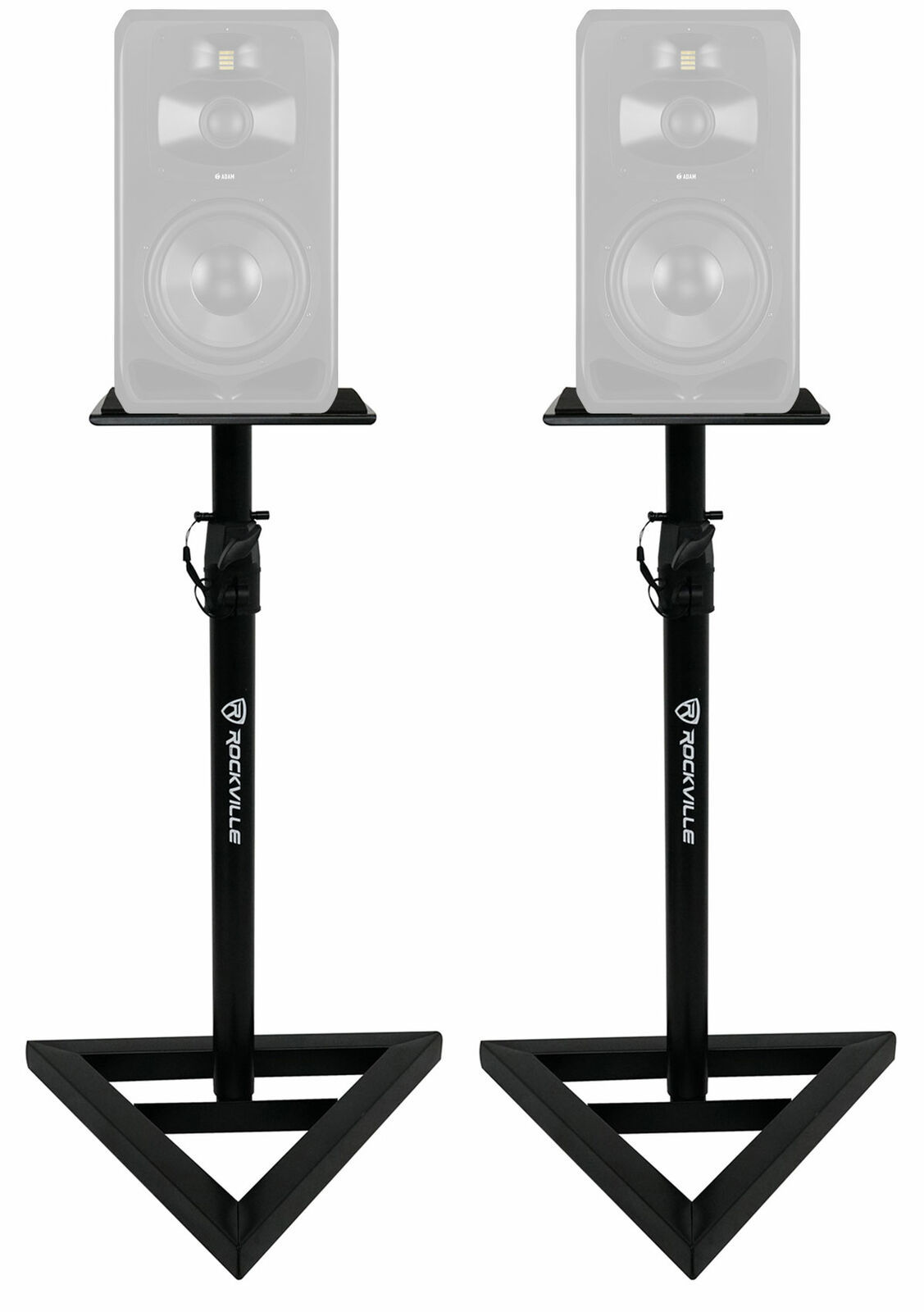 2 Rockville Adjustable Studio Monitor Speaker Stands For ADAM Audio S5V Monitors