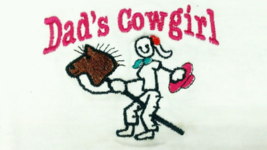 T-Shirt Dad's Cowgirl Western Youth Tee Embroidery Rodeo Chaps Girl Hat Boot - $7.99