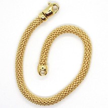 18K YELLOW GOLD BRACELET, 18.5 CM, 7.3 INCHES, BASKET WEAVE TUBE, 5 MM THICKNESS image 2