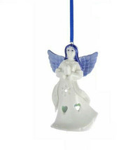 Kurt Adler Porcelain Led Color Changing Delft Blue Praying Angel Xmas Ornament - $7.88