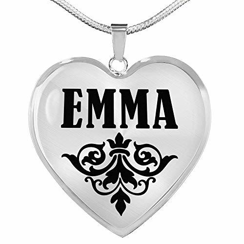 Emma v01 Heart Pendant Luxury Necklace Personalized Name Birthday