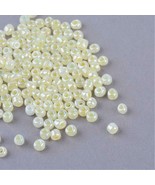 1 pd Lot Glass Seed Beads, Ceylon Round Light Goldenrod Yeilow 3mm SEED1... - $7.50