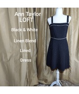 Ann Taylor LOFT Black &amp; white linen blend dress size 8 - $18.00