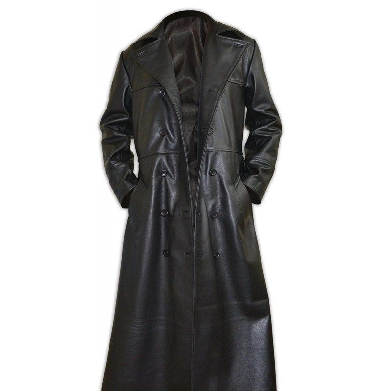 steampunk mens gothic trench coat leather jacket