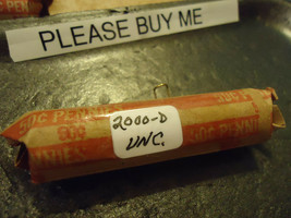 2000-D Uncirculated Lincoln Cent Roll - Tracking Required - $12.86
