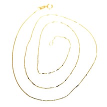 18K YELLOW GOLD CHAIN NECKLACE 0.5 mm MINI VENETIAN LINK 15.75 IN. MADE ... - $156.50