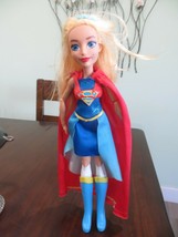 2016 Mattel Barbie Doll Action Figure With Super Hero Cape Wild Hair Blue Boots - $8.09