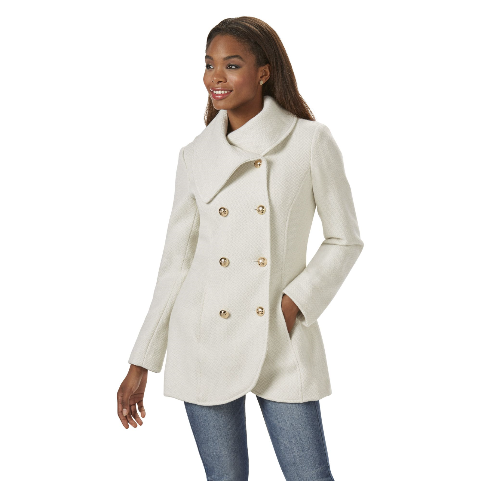 Women’s Jessica Simpson Double Breasted Coat White L #NK7TC-876 - Coats ...