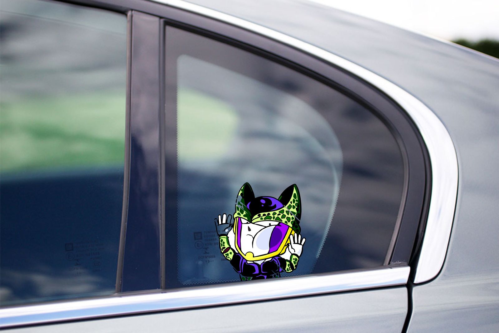 Cell Funny Peeking Window Bumper Vinyl Decal Sticker Anime JDM Dragon Ball Z