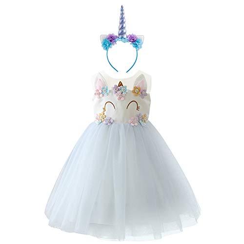 Baby Girl Unicorn Costume Pageant Flower Princess Party Dress with ...